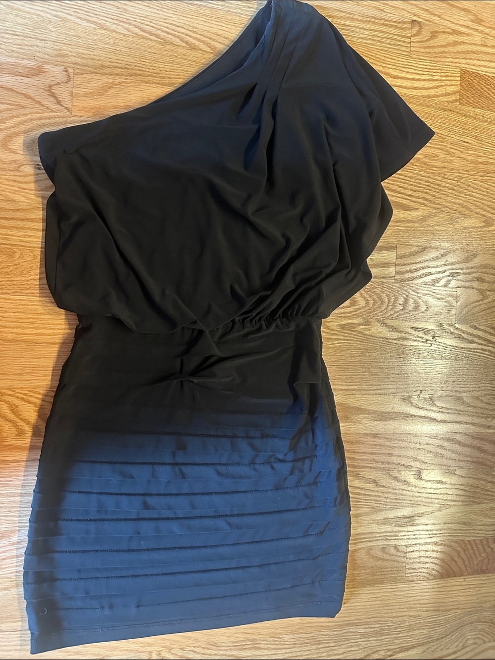 B Darlin One-Shoulder Black Cocktail Dress